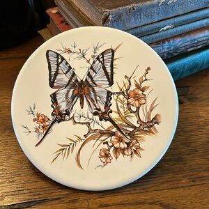 Vintage Blue and Brown Butterfly Trivet